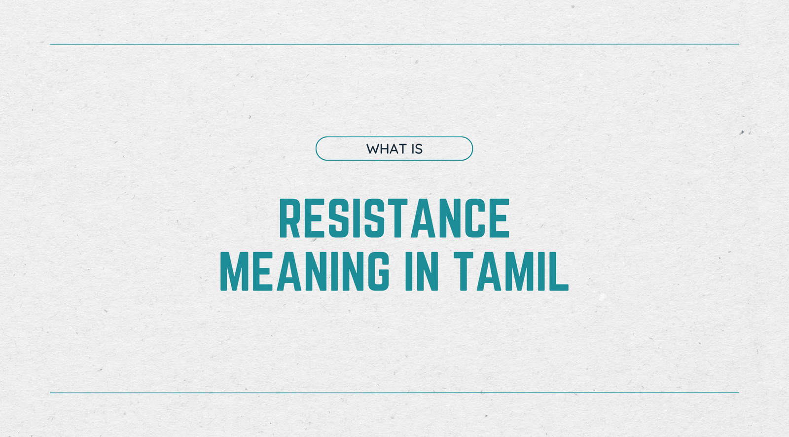 Resistance Meaning