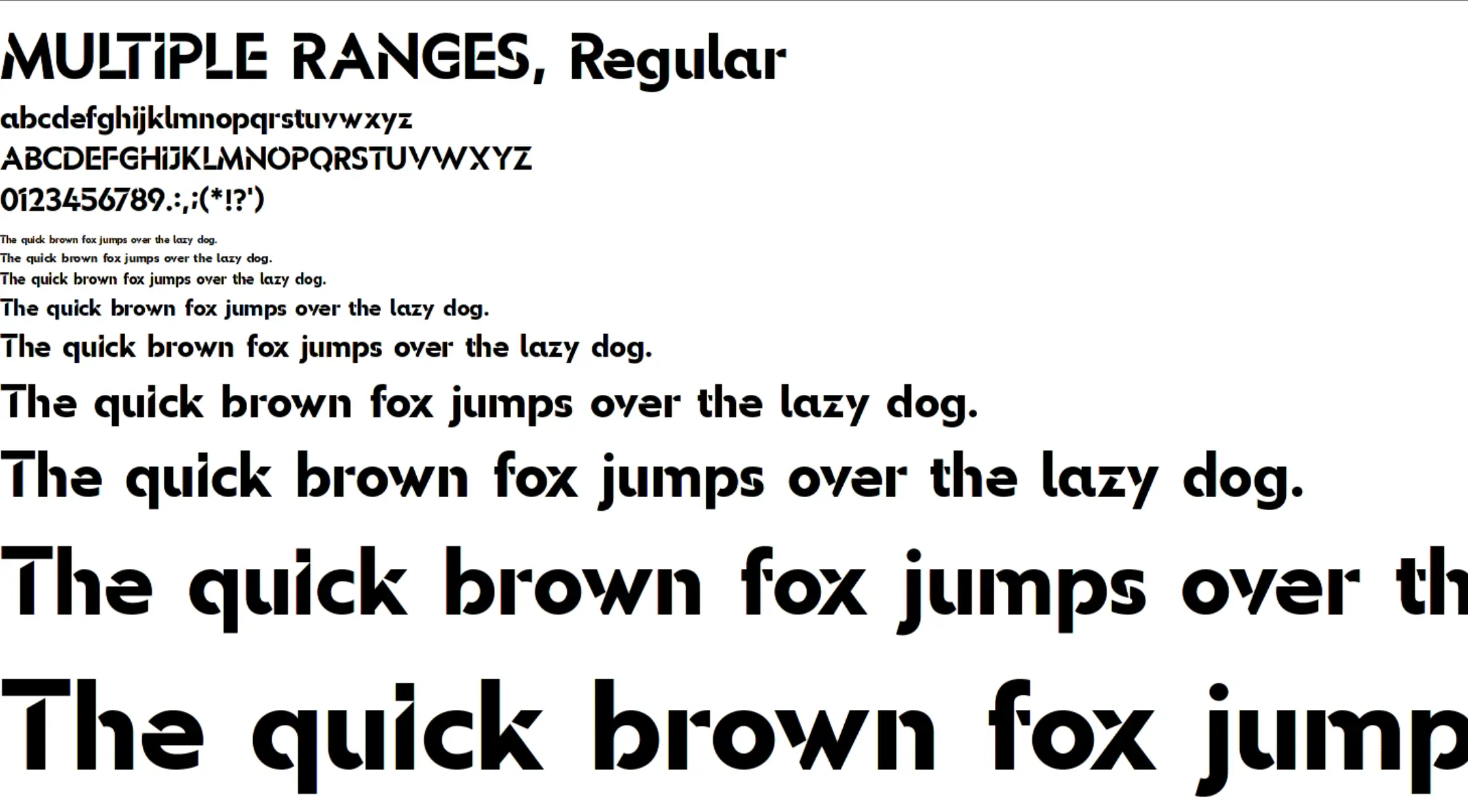 Multiple Ranges Font